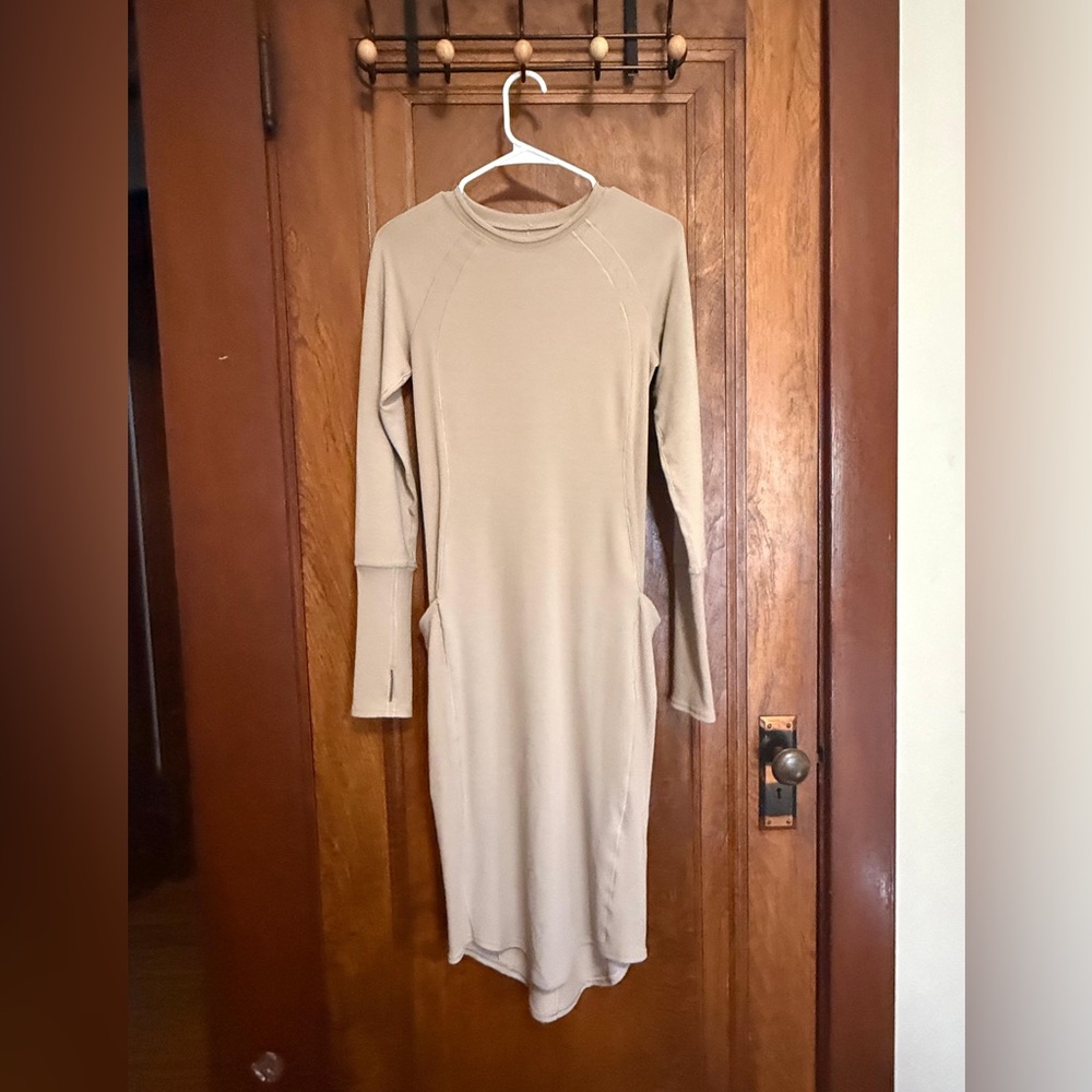 Lululemon•Om and On Dress•Rare Modal Blend Pocket Long Sleeve Midi•Sandlot•EUC•S - Picture 10 of 13
